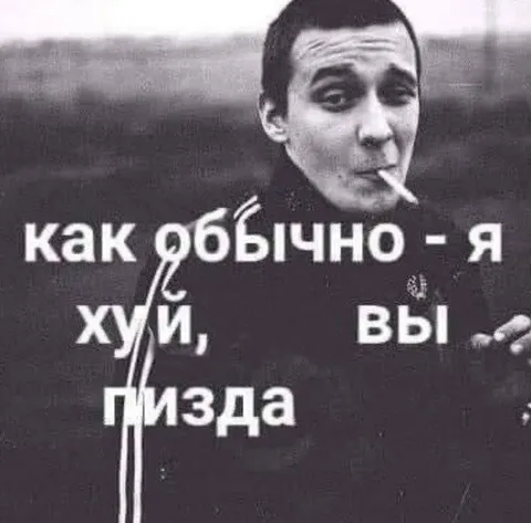 Как обычно — я хуй, вы пизда