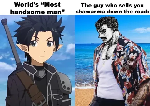 Most handsome man vs shawarma guy