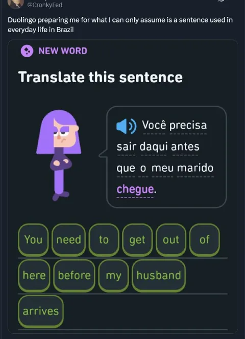Duolingo Brazilian Divorce Sentence