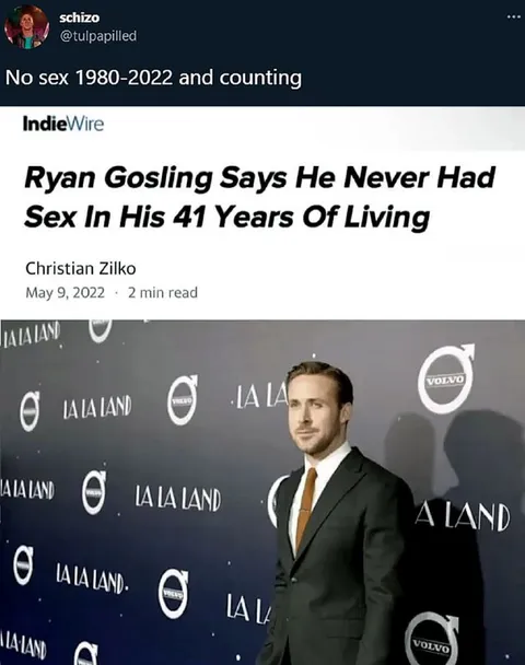 Ryan Gosling Never Had Sex