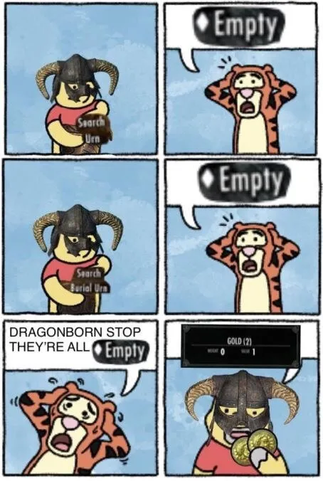Dragonborn Finds Every Urn Empty