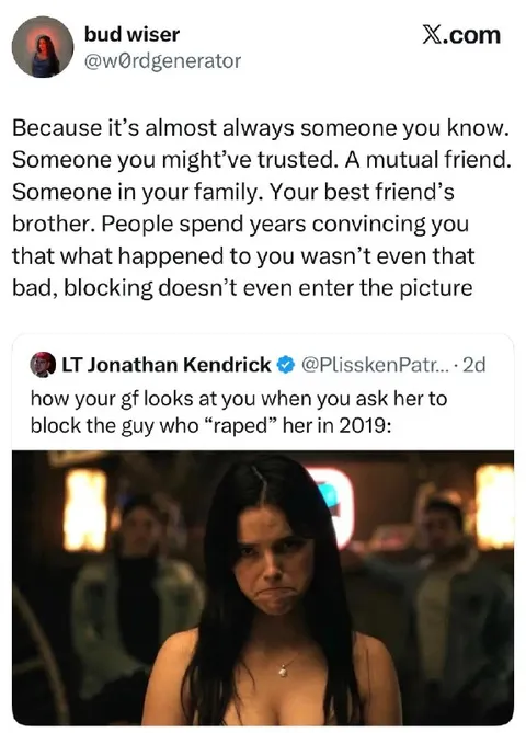 Blocking the Guy Who Raped Her