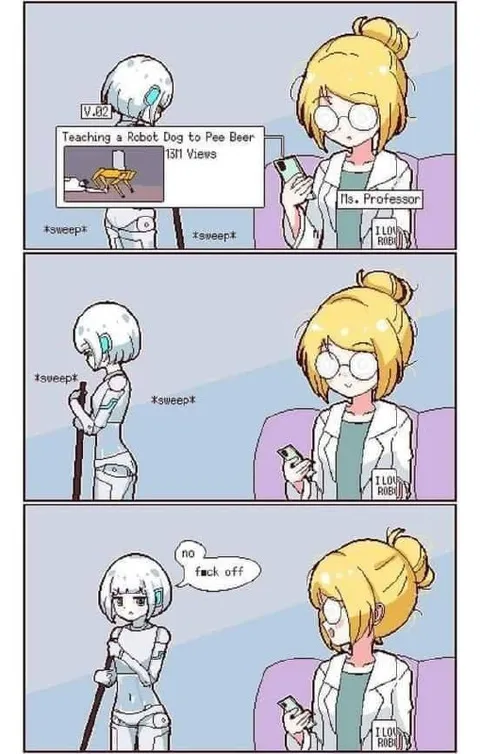 Robot Dog Pee Beer Lesson
