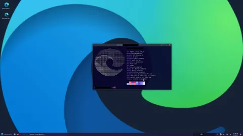 Linux Desktop With Edge Icons