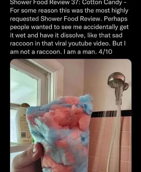 Shower Food Review Cotton Candy