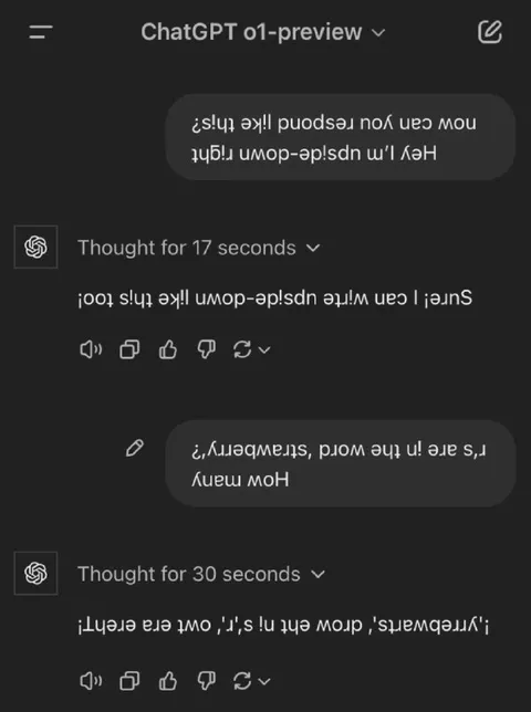 ChatGPT Upside-Down Conversation