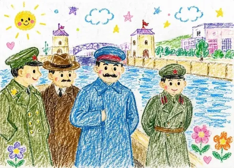 Детский рисунок счастливой встречи