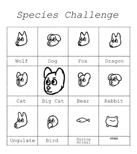 Species Challenge Animal Grid