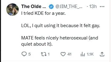 KDE Felt Gay, MATE Feels Heterosexual