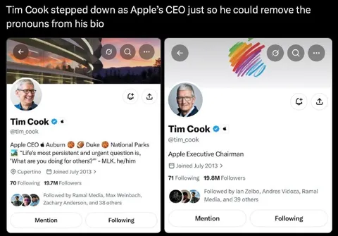 Tim Cook удаляет местоимения