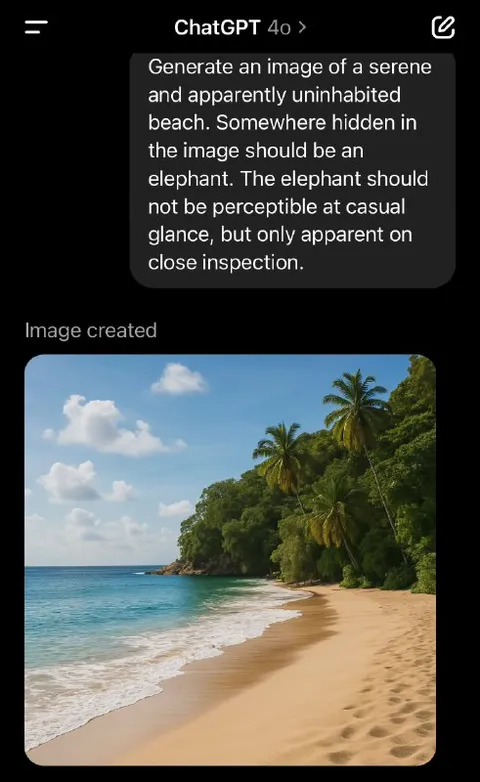 Hidden Elephant on the Beach