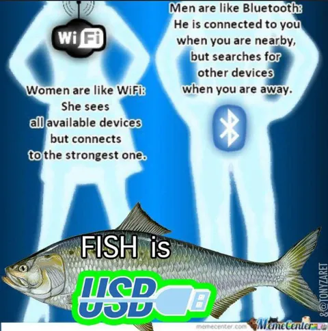 Men Bluetooth Women WiFi Fish USB