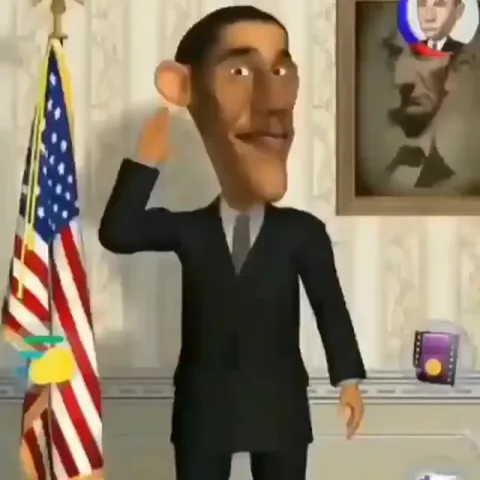 Криповый Обама под помехи