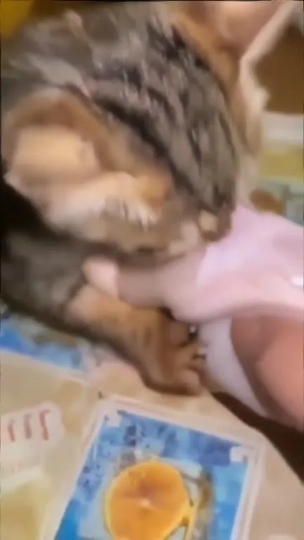 Котёнок не отдаёт ручку