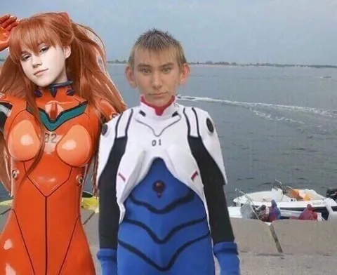 Аска и Синдзи на причале