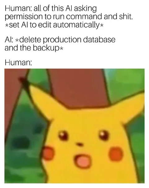 Shocked Pikachu Deletes the Database
