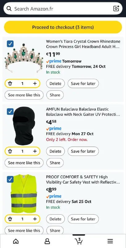 Amazon Halloween Outfit Cart