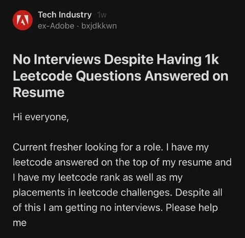 No Interviews Despite LeetCode Answers