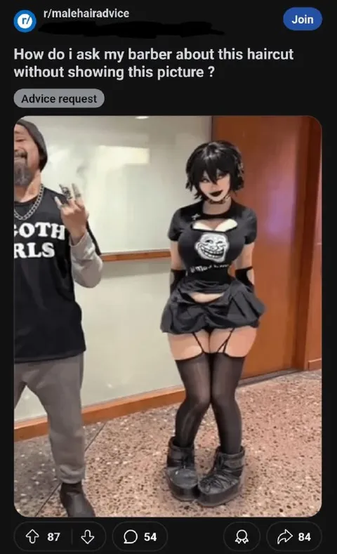 Asking Barber for a Goth Haircut