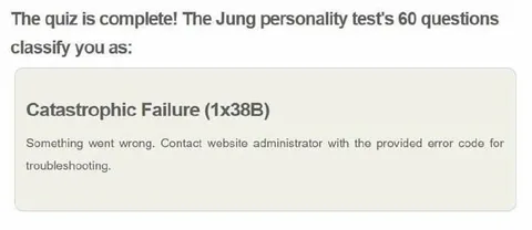Catastrophic Jung Personality Test Failure