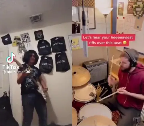 Heavy Guitar Riff Over Drum Beat