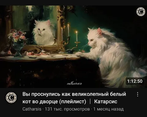 Белый кот во дворце