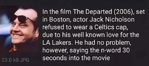 Jack Nicholson Celtics Cap Refusal