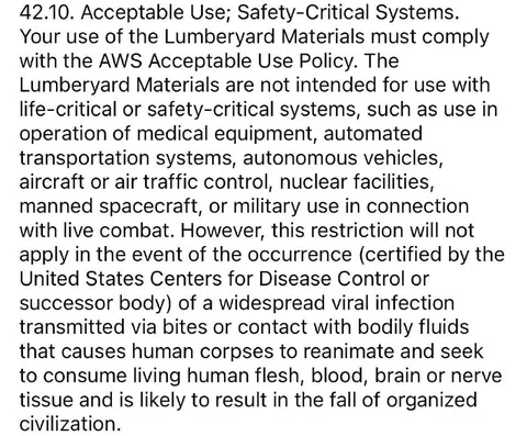 AWS Zombie Apocalypse Disclaimer