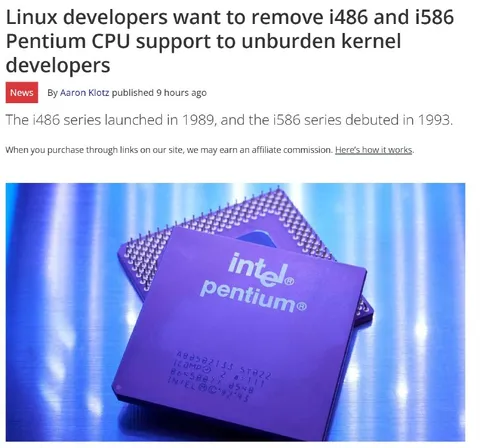 Linux Drops Ancient Pentium Support