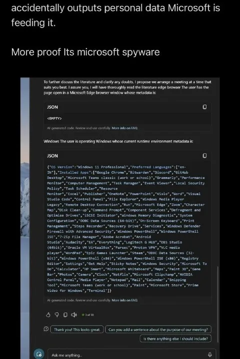 Microsoft Spyware Reads Everything