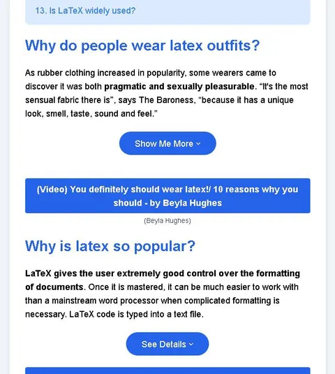 Latex outfits versus LaTeX