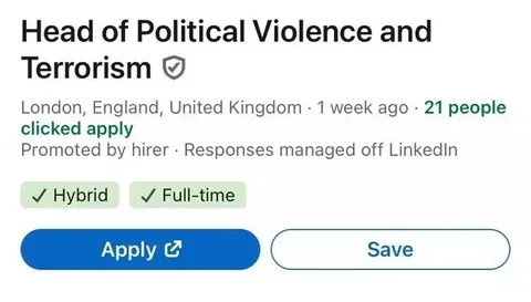Head of Political Violence Job Listing