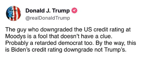 Trump Blames Biden for Downgrade