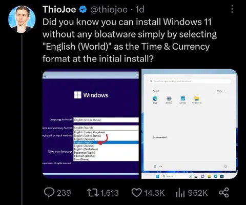 Windows 11 Without Bloatware