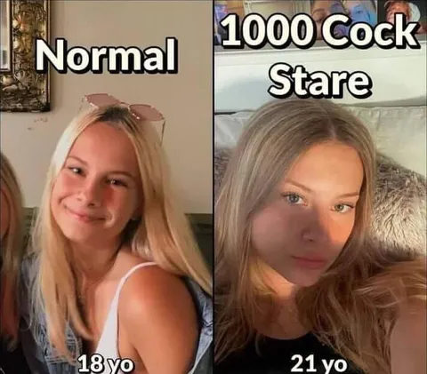 Normal vs 1000 Cock Stare
