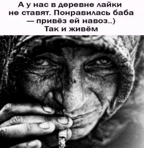Лайки навозом в деревне