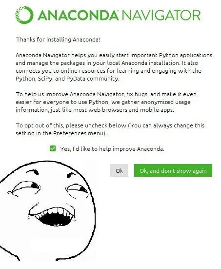 Anaconda Navigator Improvement Checkbox