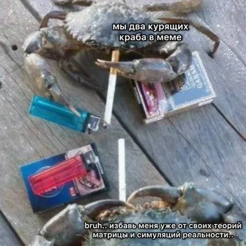Два курящих краба
