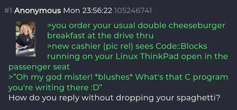 Linux ThinkPad Drive-Thru Rizz