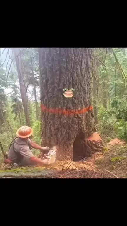 Дерево не хотело падать