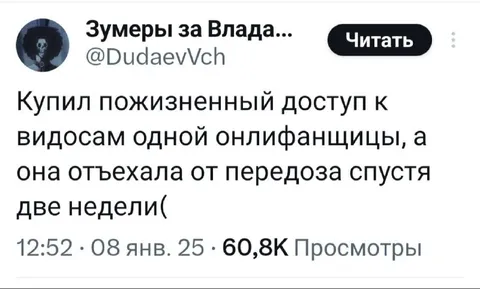 Пожизненный доступ к онлифанщице