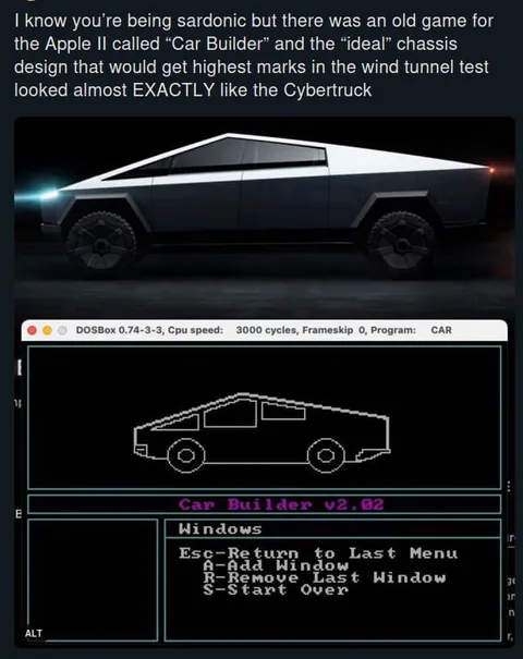 Apple II Car Builder Cybertruck