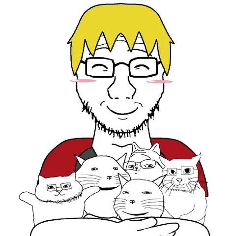 Мужчина обнимает котов