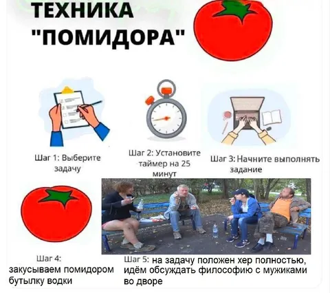 Техника «помидора» с водкой