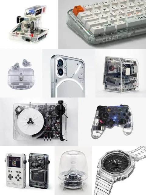 Transparent Retro Tech Collage