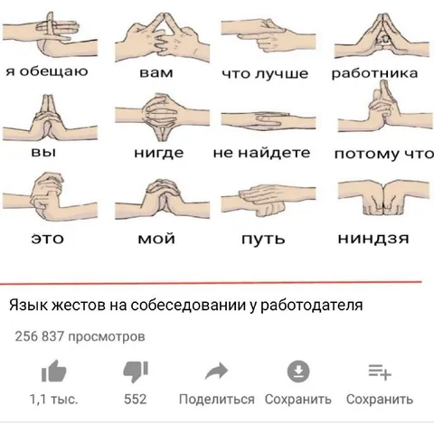 Язык жестов на собеседовании
