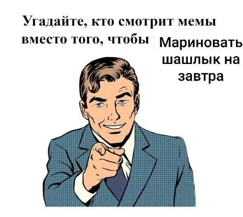 Смотрит мемы вместо шашлыка