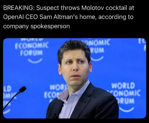 Sam Altman Molotov Cocktail Breaking News