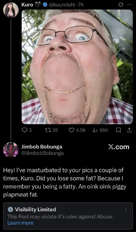 Offensive Piggy Fat Comment