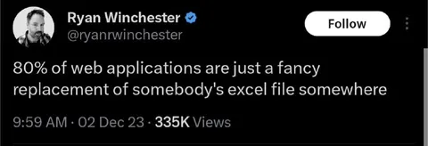 Web Apps Are Fancy Excel Files